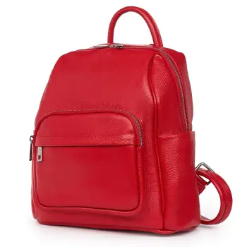 Rucsac din piele naturala Vicenzo rosu imagine