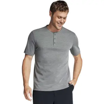 Tricou barbati Skechers Off Duty Short Sleeve Henley TS165-CHAR imagine