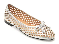 Balerini EPICA argintii, 1F6196, din piele naturala imagine