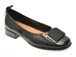 Balerini EPICA negri, D18, din piele naturala lacuita imagine