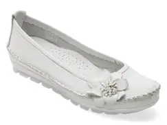 Balerini FLAVIA PASSINI albi, 127, din piele naturala imagine