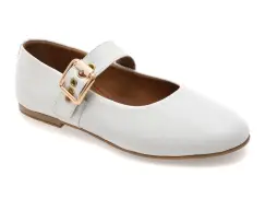 Balerini FLAVIA PASSINI albi, 152, din piele naturala imagine