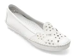 Balerini FLAVIA PASSINI albi, 2336, din piele naturala imagine