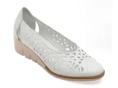 Balerini FLAVIA PASSINI albi, 6511, din piele naturala imagine