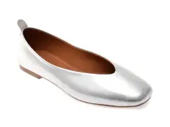 Balerini FLAVIA PASSINI argintii, 2480, din piele naturala imagine