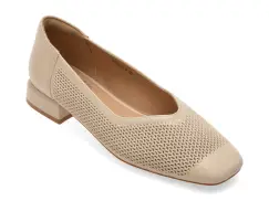 Balerini FLAVIA PASSINI bej, 6029, din piele naturala imagine