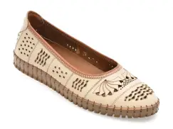 Balerini FLAVIA PASSINI bej, CS5206, din piele naturala imagine