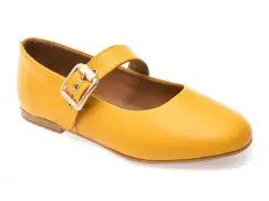 Balerini FLAVIA PASSINI galbeni, 152, din piele naturala imagine