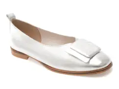 Balerini GOLD DEER argintii, 420729, din piele naturala imagine