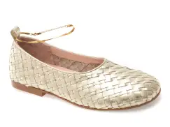 Balerini GOLD DEER aurii, 420727, din piele naturala imagine