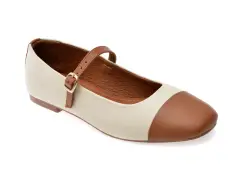 Balerini GRYXX albi, 2461, din piele naturala imagine