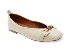 Balerini GRYXX albi, 2553, din piele naturala imagine