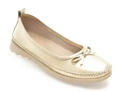 Balerini GRYXX aurii, EV2815, din piele naturala imagine