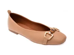 Balerini GRYXX bej, 2553, din piele naturala imagine