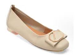 Balerini GRYXX bej, 460011, din piele naturala imagine