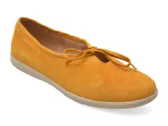 Balerini GRYXX galbeni, 9523, din piele intoarsa imagine