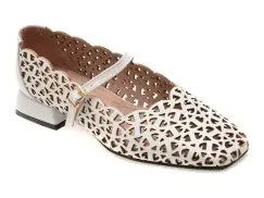 Balerini IMAGE albi, 1101461, din piele naturala imagine