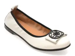 Balerini IMAGE albi, 172111, din piele naturala imagine