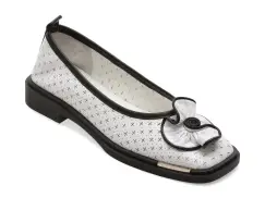 Balerini IMAGE albi, 3941366, din piele naturala imagine