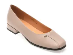 Balerini IMAGE gri, 1195G22, din piele naturala imagine