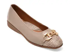 Balerini IMAGE gri, 261208, din piele naturala lacuita imagine