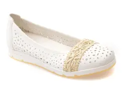 Balerini RIEKER albi, L3062, din piele ecologica imagine