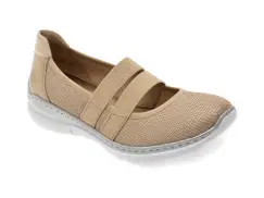 Balerini RIEKER bej, L3281, din material textil imagine