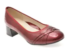 Balerini RIEKER rosii, 45068, din piele ecologica lacuita imagine