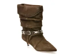 Botine elegante ALDO verzi, BOWY 340, din piele intoarsa imagine