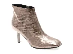 Botine elegante EPICA argintii, E37860B, din piele naturala imagine