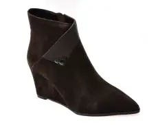 Botine elegante EPICA maro, M152B, din piele intoarsa imagine