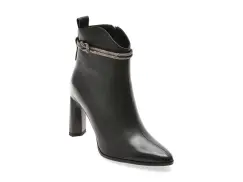 Botine elegante EPICA negre, 22B690, din piele naturala imagine