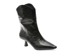 Botine elegante EPICA negre, 3013, din piele naturala imagine