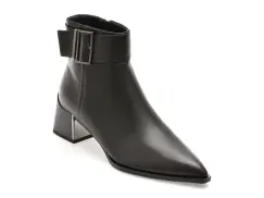 Botine elegante EPICA negre, 5C410, din piele naturala imagine