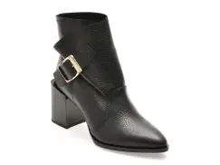 Botine elegante EPICA negre, 6125099, din piele naturala imagine