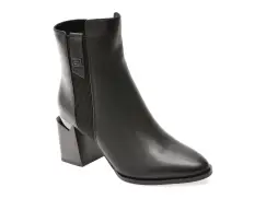 Botine elegante EPICA negre, A496, din piele naturala imagine