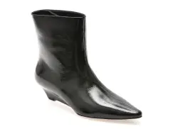 Botine elegante EPICA negre, B238, din piele naturala lacuita imagine