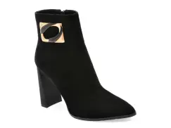 Botine elegante EPICA negre, E231, din piele intoarsa imagine