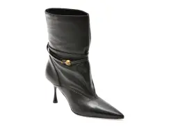 Botine elegante EPICA PREMIUM negre, 01373TB, din piele naturala imagine