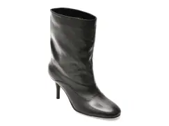 Botine elegante EPICA PREMIUM negre, 25080, din piele naturala imagine