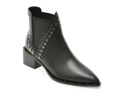 Botine EPICA negre, 5B289, din piele naturala imagine