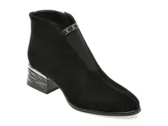 Botine EPICA negre, DX01300, din piele intoarsa imagine