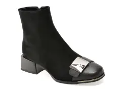 Botine EPICA negre, EB884, din piele intoarsa imagine