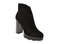 Botine EPICA negre, X2475, din piele intoarsa imagine