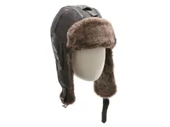 Caciula KLOP maro, 041K, din piele naturala imagine