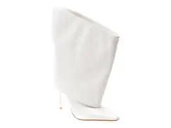 Cizme elegante EPICA albe, A0910, din piele ecologica imagine