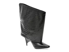 Cizme elegante EPICA negre, A0910, din piele ecologica imagine