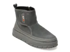 Ghete BITE THE BULLET gri, 1198, din piele intoarsa imagine