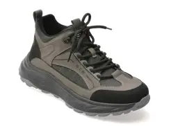 Ghete BITE THE BULLET gri, 58192, din piele naturala imagine