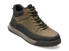 Ghete BITE THE BULLET kaki, AMK11, din piele naturala imagine